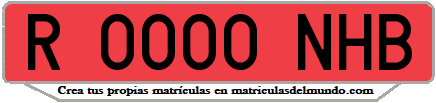 Ejemplo matrícula de remolque de España serie NHB