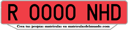 Ejemplo matrícula de remolque de España serie NHD