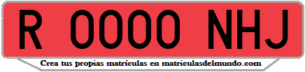 Ejemplo matrícula de remolque de España serie NHJ