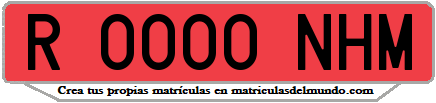 Ejemplo matrícula de remolque de España serie NHM