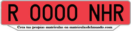 Ejemplo matrícula de remolque de España serie NHR