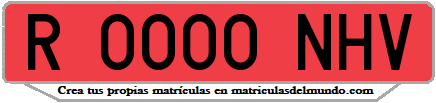 Ejemplo matrícula de remolque de España serie NHV