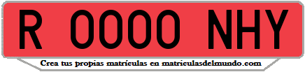 Ejemplo matrícula de remolque de España serie NHY