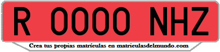 Ejemplo matrícula de remolque de España serie NHZ