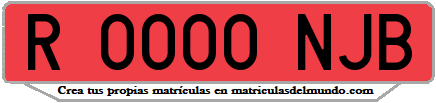 Ejemplo matrícula de remolque de España serie NJB