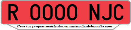 Ejemplo matrícula de remolque de España serie NJC