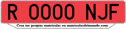 Ejemplo matrícula de remolque de España serie NJF