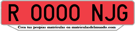 Ejemplo matrícula de remolque de España serie NJG