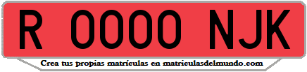 Ejemplo matrícula de remolque de España serie NJK