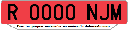 Ejemplo matrícula de remolque de España serie NJM