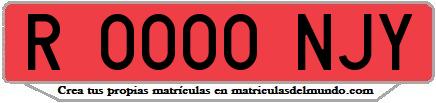 Ejemplo matrícula de remolque de España serie NJY