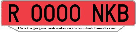 Ejemplo matrícula de remolque de España serie NKB