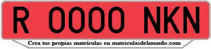 Ejemplo matrícula de remolque de España serie NKN