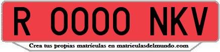 Ejemplo matrícula de remolque de España serie NKV
