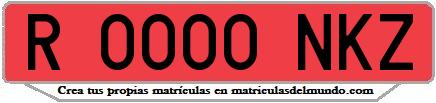 Ejemplo matrícula de remolque de España serie NKZ