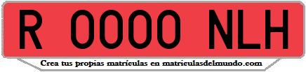 Ejemplo matrícula de remolque de España serie NLH