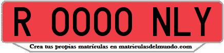 Ejemplo matrícula de remolque de España serie NLY