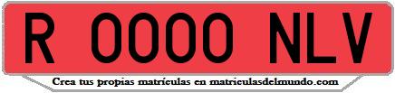 Ejemplo matrícula de remolque de España serie nlv
