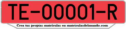 Ejemplo antigua matrícula provincial remolque de Teruel
