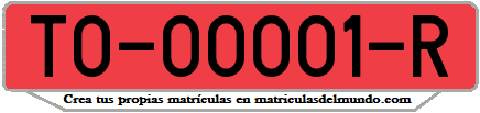 Ejemplo antigua matrícula provincial remolque de Toledo