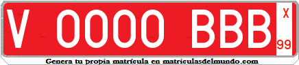 Matrícula temporal para empresas nuevo con fondo rojo
