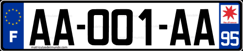Matrícula de coche de Francia actual personalizada del departamento 95