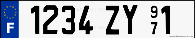 Matrícula de coche de San Bartolomé con letras SBH anterior a 2008 F