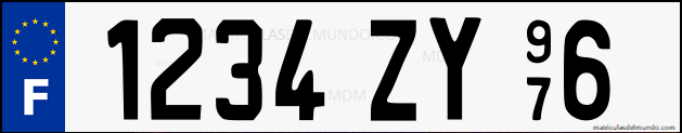 Matrícula de coche de San Bartolomé con letras SBH anterior a 2008 F