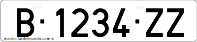 Matrícula de coche de España antigua de Barcelona