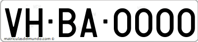 Ejemplo antigua matrícula especial provincial de vehículo histórico de Badajoz