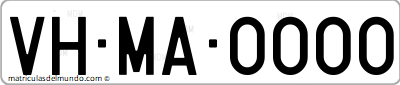 Ejemplo antigua matrícula especial provincial de vehículo histórico de Málaga