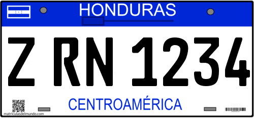 Matrícula de Honduras actual con diseño del Mercosur