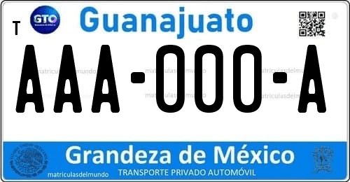 Placa de matrícula de México de Guanajuato