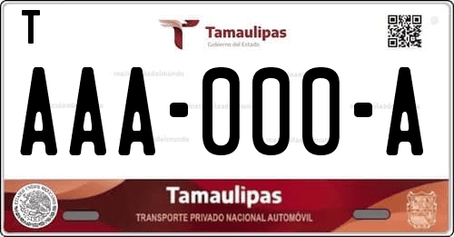 Placa de matrícula de México de Tamaulipas