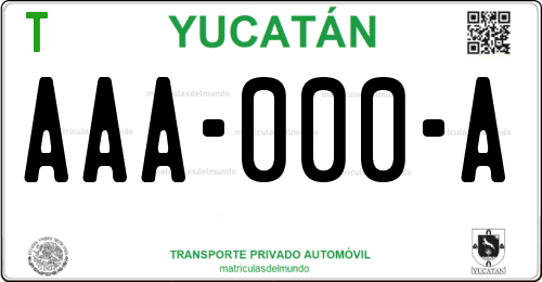 Placa de matrícula de México de la Yucatán