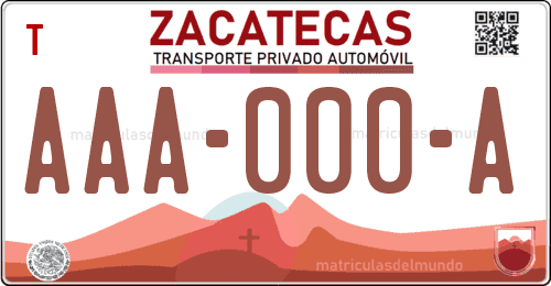 Placa de matrícula de México de la Zacatecas