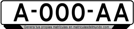 Matrícula de coche de Holanda comenzando por letra A de exportación