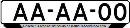 Matrícula de coche de Holanda para taxi con cuatro letras azules