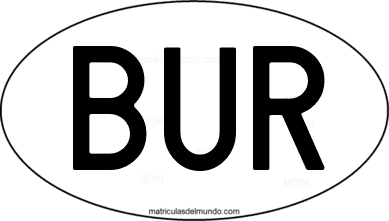 international oval code BUR from Myanmar