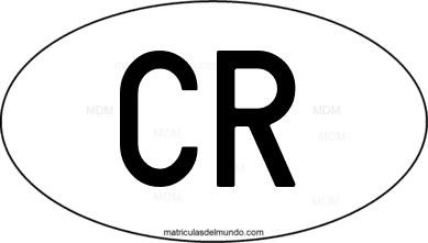 international oval code CR from Costa Rica