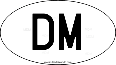 international oval code DM from Dominica