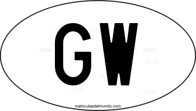 international oval code GW from Guinea Bissau