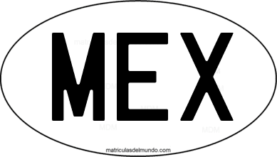 international oval code MEX from México