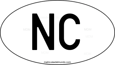 international oval code NC from Nueva Caledonia