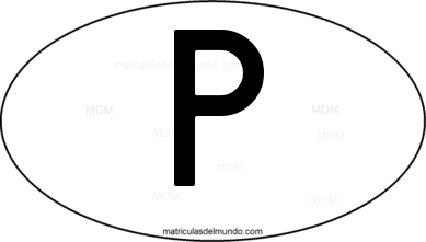 international oval code P from Portugal