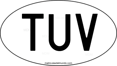 international oval code TUV from Tuvalu