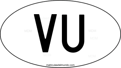 international oval code VU from Vanuatu