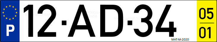 Matrícula de coche de Portugal con matrícula AD