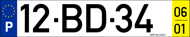 Matrícula de coche de Portugal con matrícula BD