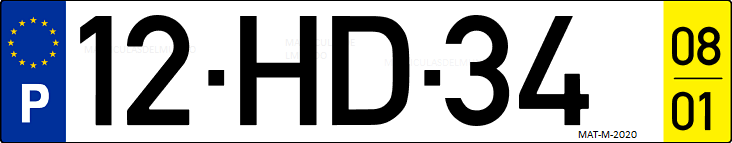Matrícula de coche de Portugal con matrícula HD